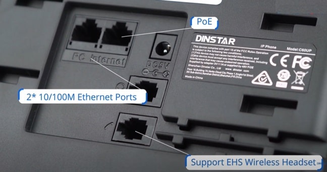 IP Phone Dinstar C60U/C60UP 1 backc60u c60up